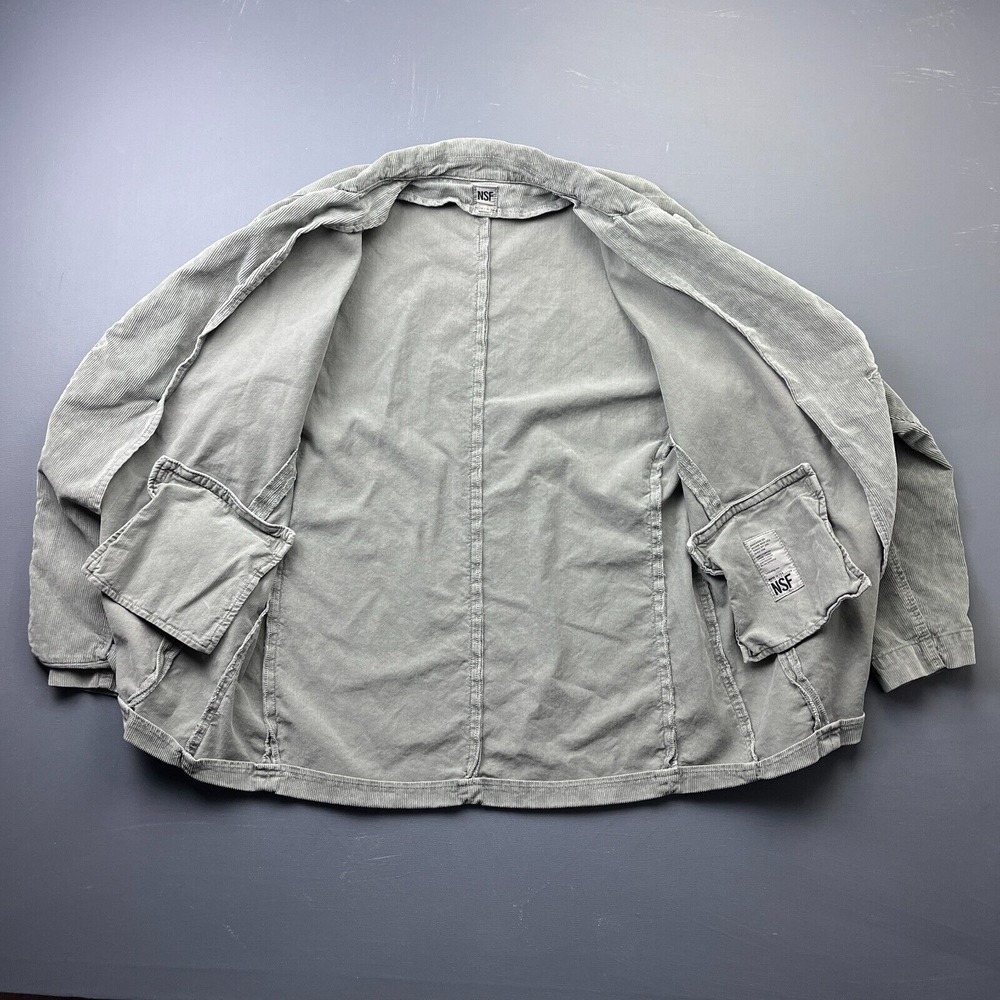 NSF Corduroy Blazer Jacket Women's Small Gray Relaxed Classic Western Casual Y2K - Picture 8 of 14